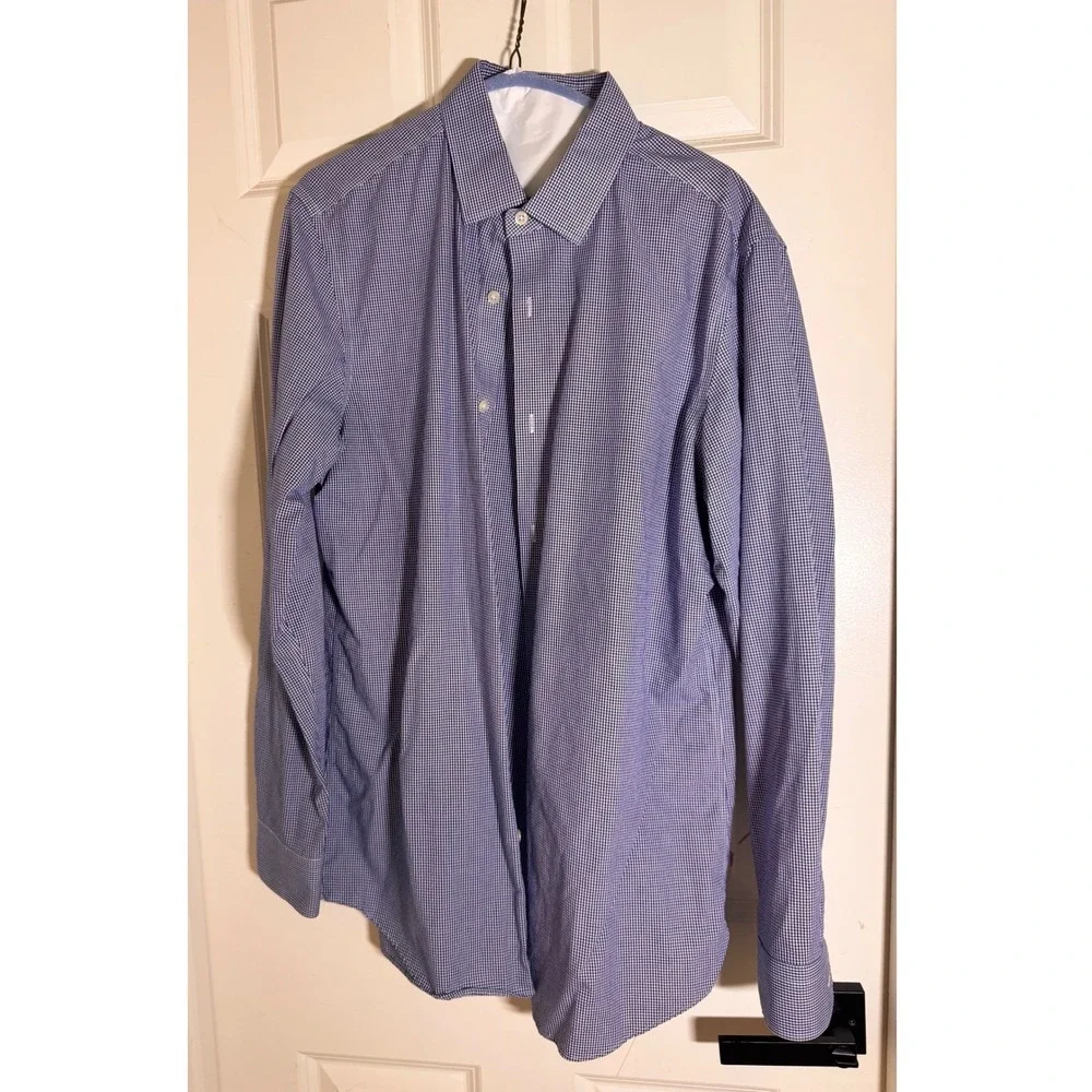 Banana Republic Grant Fit‎ Non-Iron Shirts Lot of 3 Large 16-16½ Blue Stripe